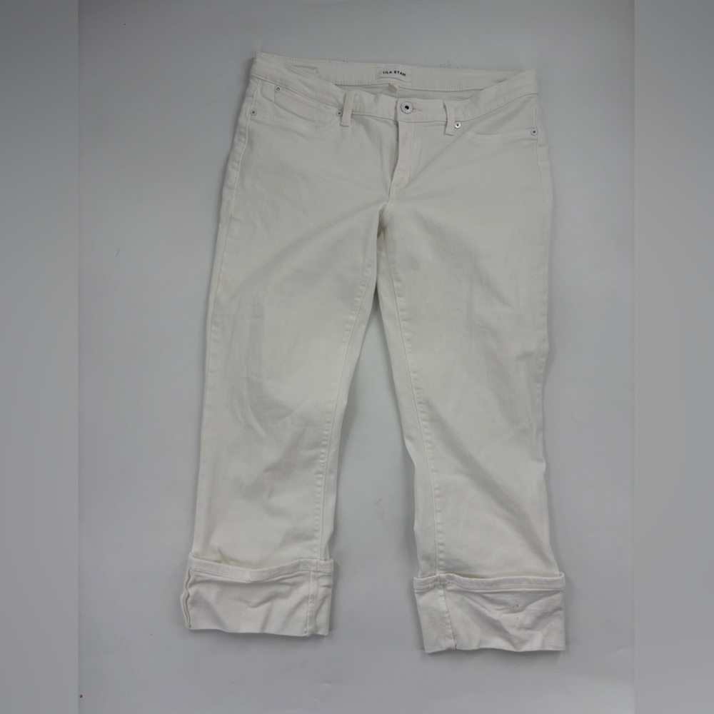 LILA RYAN White Cuffed Ankle Jeans - Picture 9 of 9